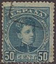 Spain - 1901 - Alfonso XIII - 50 CTS - Azul - Personajes, Alfonso XIII - Edifil 252 - Alfonso XIII - 0